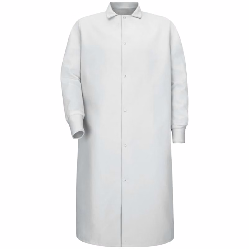 Red Kap Unisex Gripper-Front Pocketless Butcher Coat With Knit Cuffs - KS60
