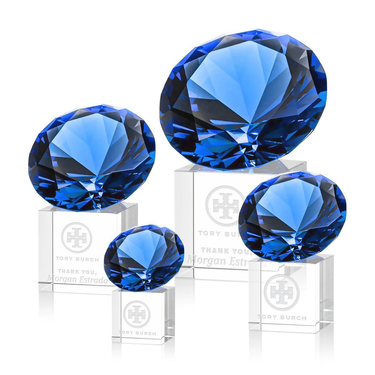 Gemstone Award on Cube - Sapphire 1