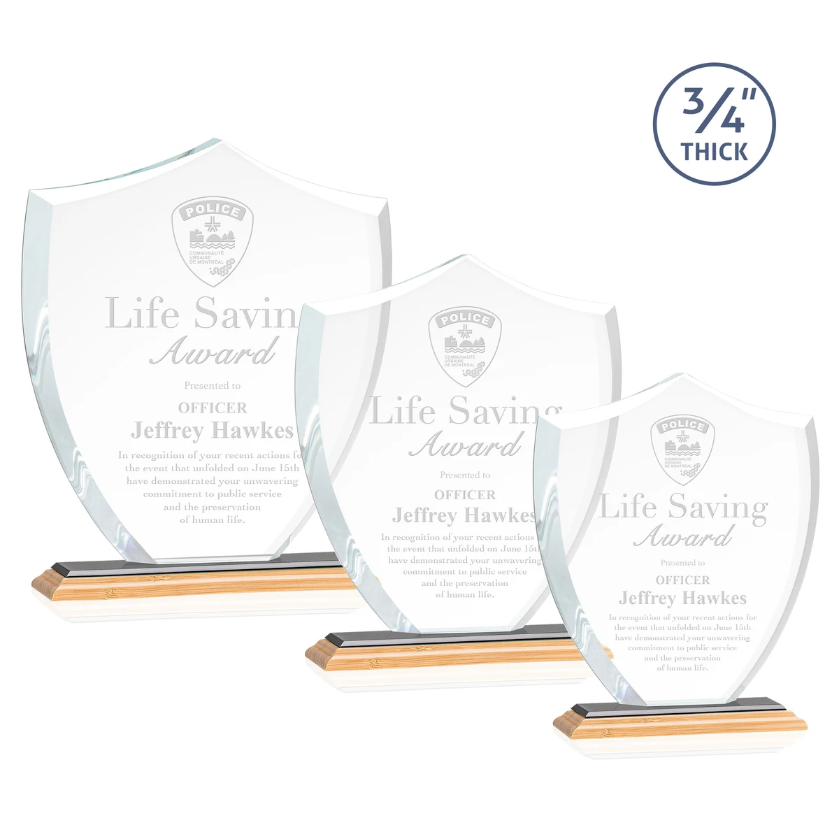 Scudo Shield Award - Bamboo/Black 1