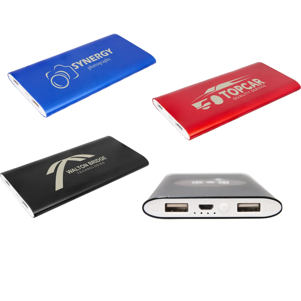8000MAH Power Bank & Wireless Anodized Aluminum Charger w/USB Power Cord 1