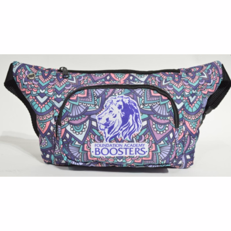 Screen Print Waist Bag 3 Zipper 13.4" X 2"