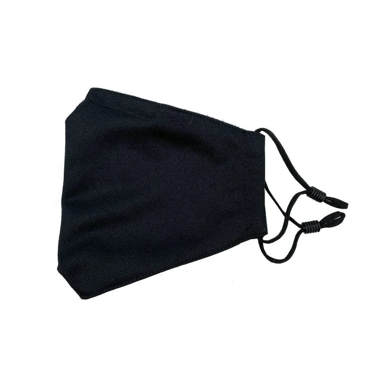 Washable Face Masks - Black 3-Ply Nose Bridge 9" x 5" 1