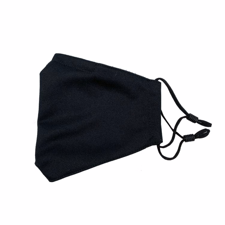 Washable Face Masks - Black 3-Ply Nose Bridge 9" x 5"