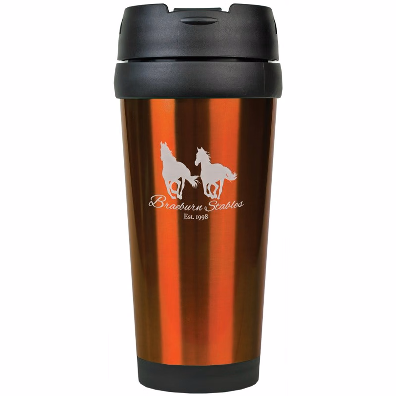 16 oz. Orange Stainless Steel Travel Mug without Handle
