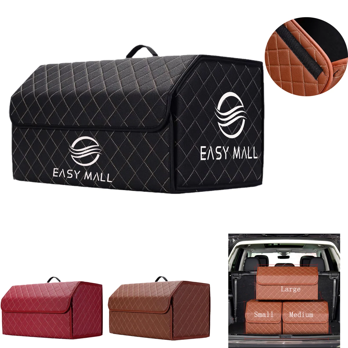PU Leather Portable Car Storage Box 1