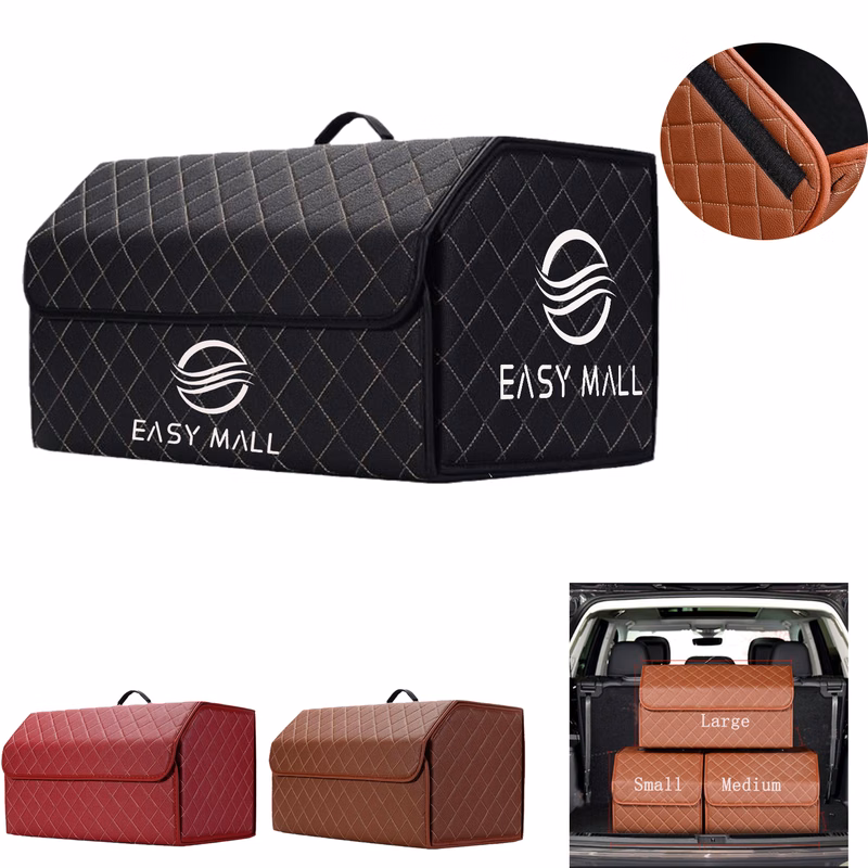 PU Leather Portable Car Storage Box