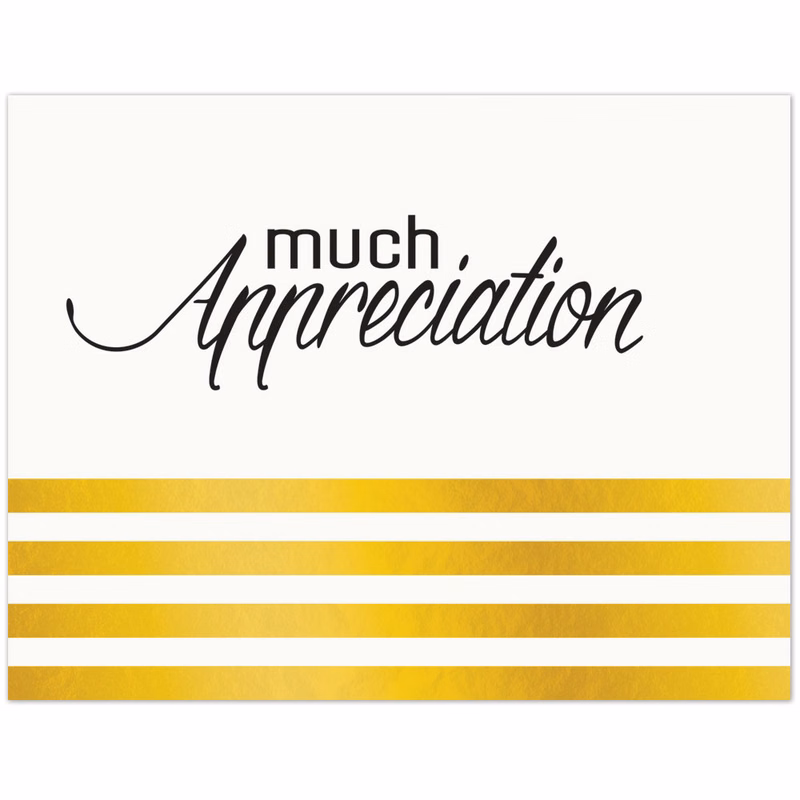 Appreciation Stripes (White) Thank You Card