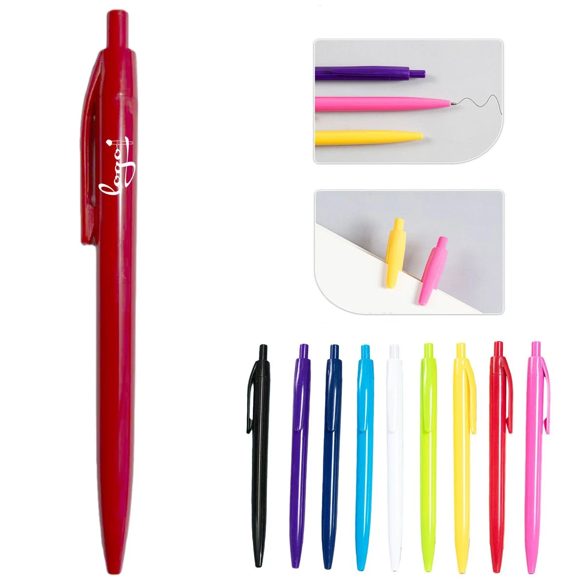 Colored Retractable BallPoint Pens, custom pen with logo imprint 1