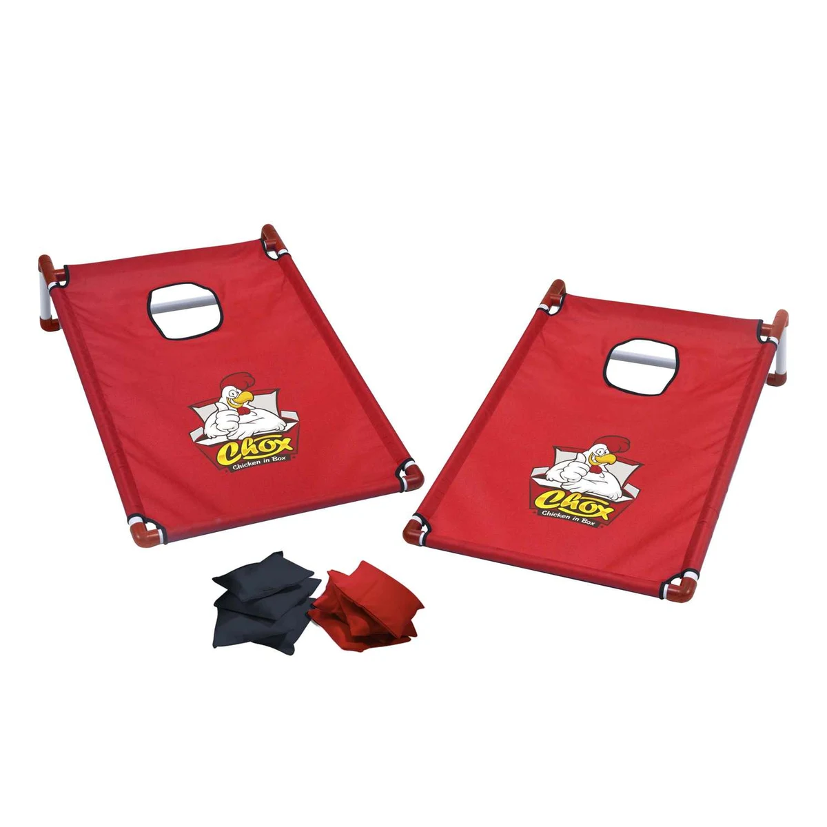 Portable Cornhole, 4 Black & Red Bean Bags 1