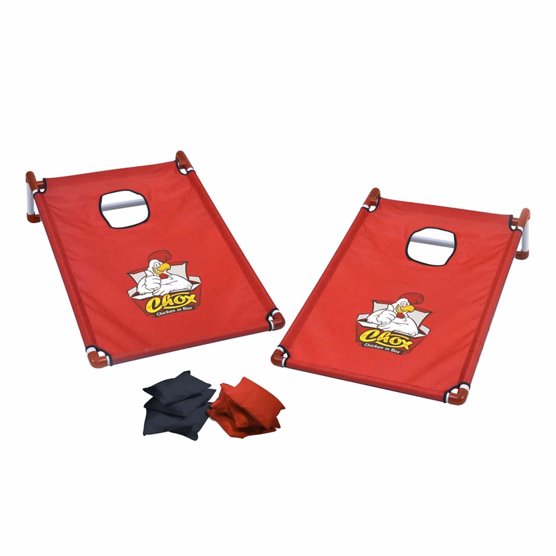Portable Cornhole, 4 Black & Red Bean Bags
