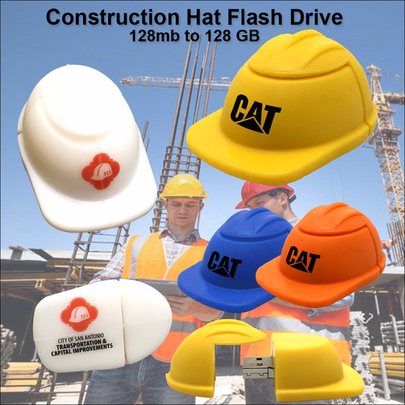 Construction Hat Flash Drive / USB - 128 MB