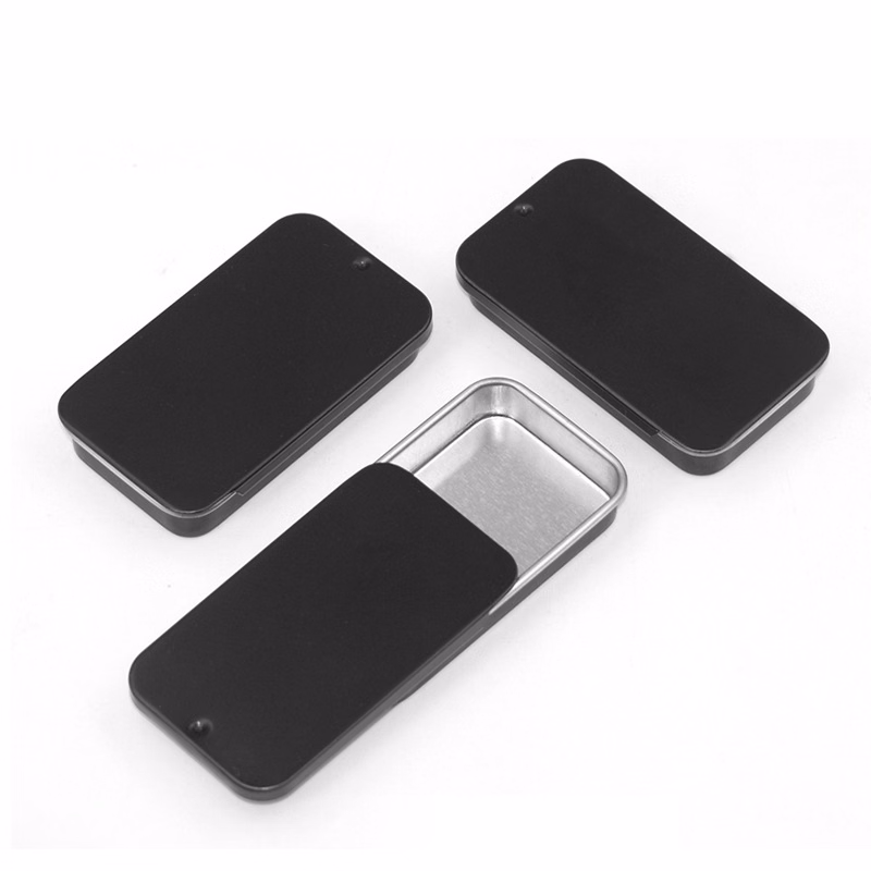 Mini Metal Tin Box Containers Metal Slide Top Tin Containers