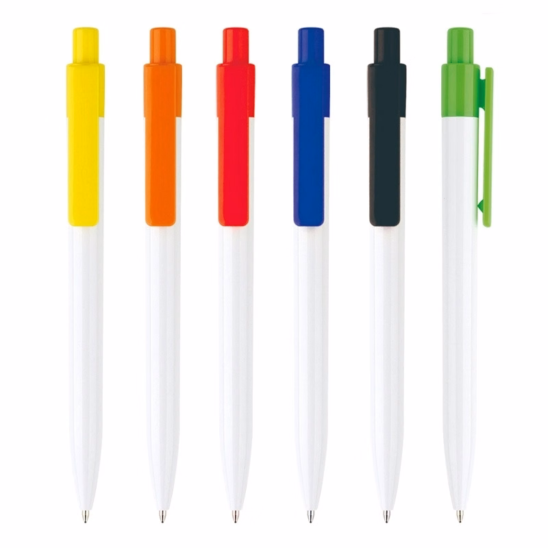 White click Pens with colorful barrel
