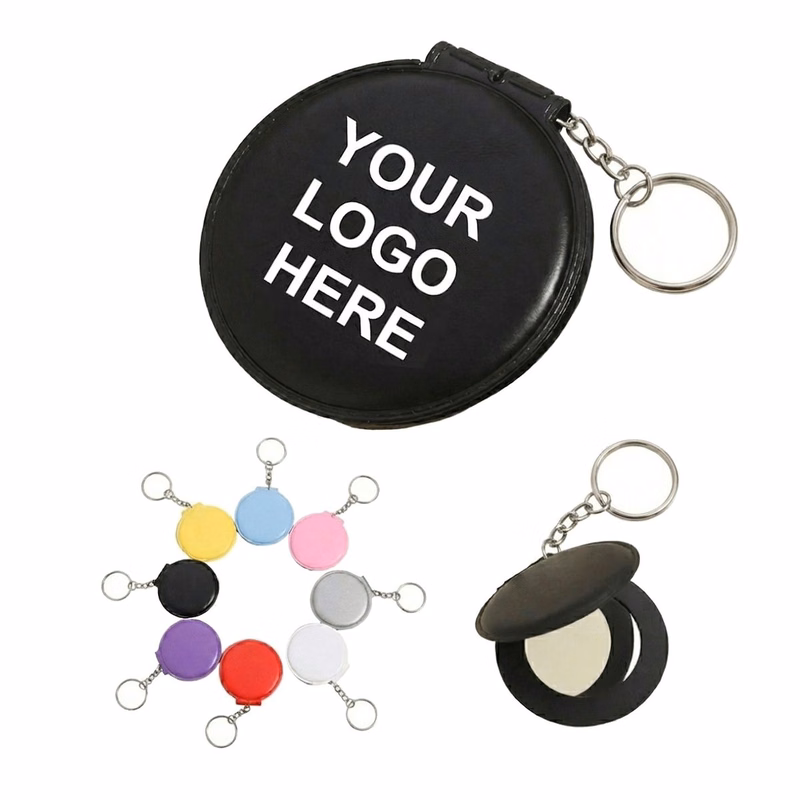 Personalized Leather Foldable Mirror Key Ring For Gifts