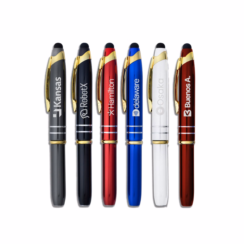 Flashight and Stylus Metal Pen