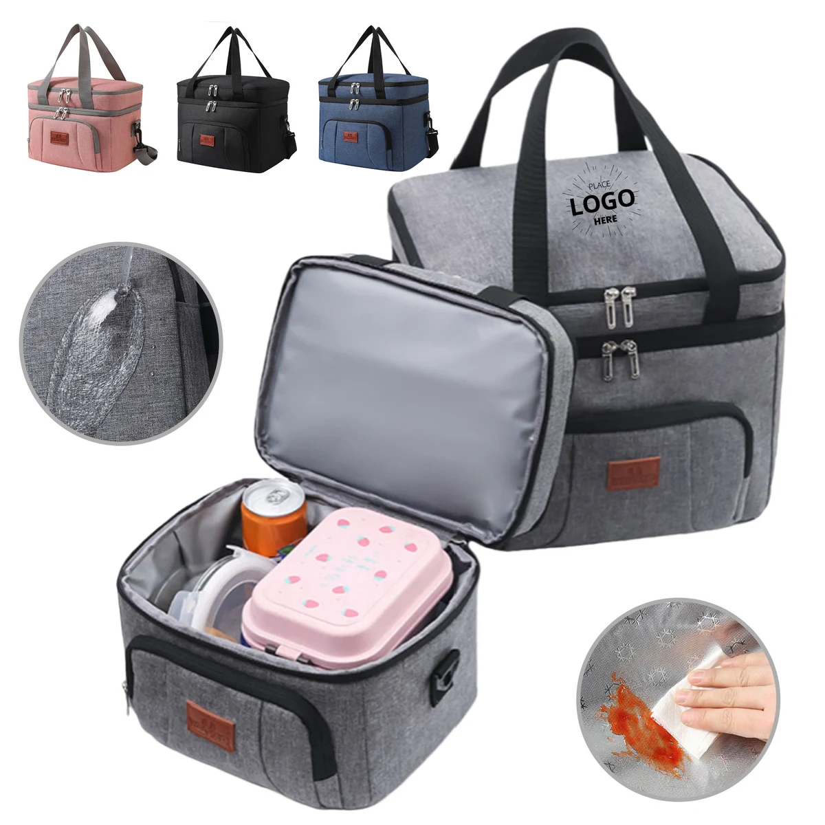 Insulated Reusable Cooler Bags with Zippered Top 1