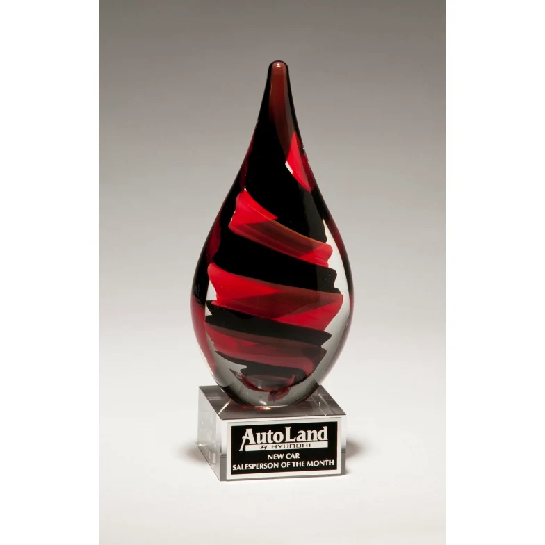 Black And Red Helix Art Glass Award 1