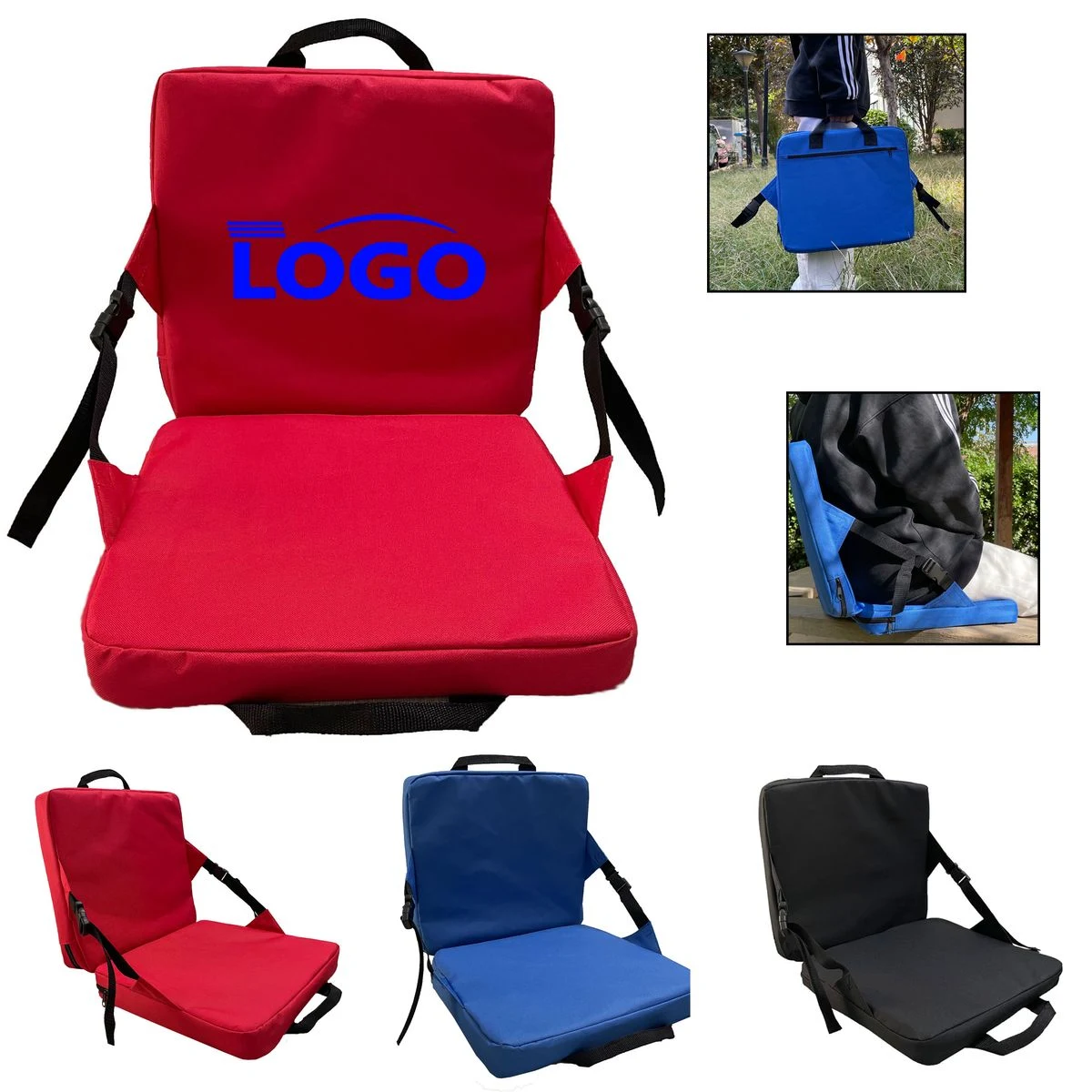 Portable Stadium Chair Cushion With Back Support 1