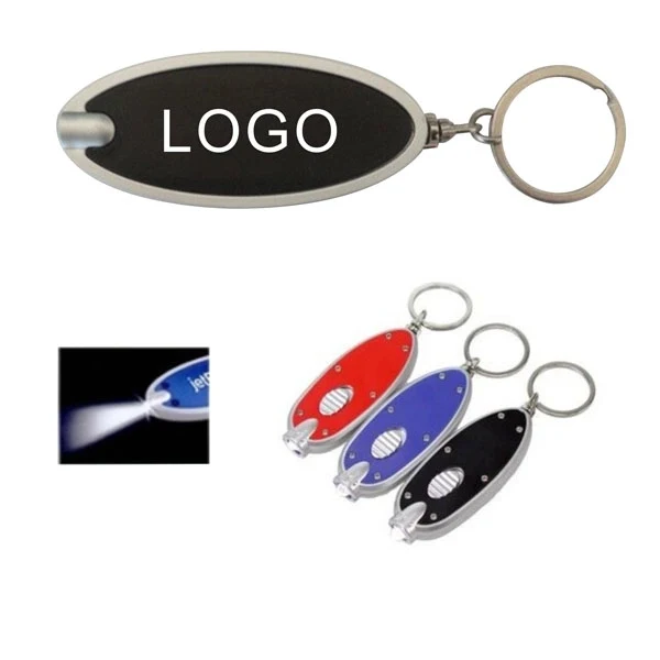 Custom Oval LED Flashlight Keychains 1