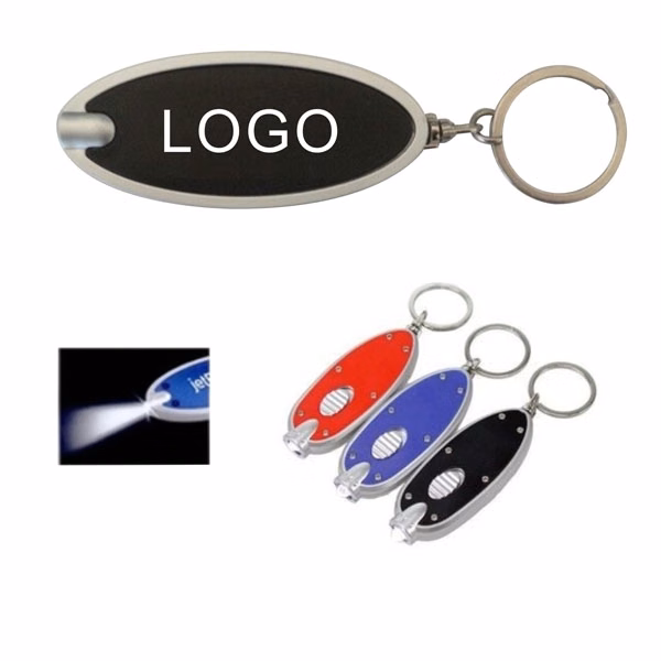 Custom Oval LED Flashlight Keychains