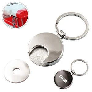 Metal Round Coin Key Ring For Trolleys And Lockers 1