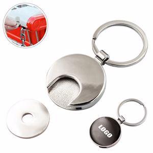 Metal Round Coin Key Ring For Trolleys And Lockers