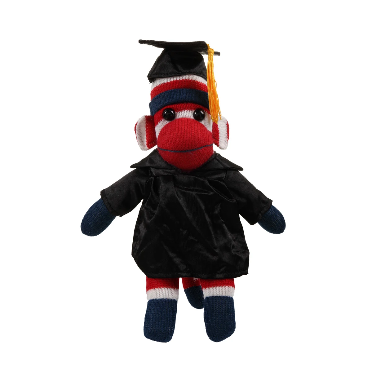 Patriotic Sock Monkey with Graduation Cap and Gown 1