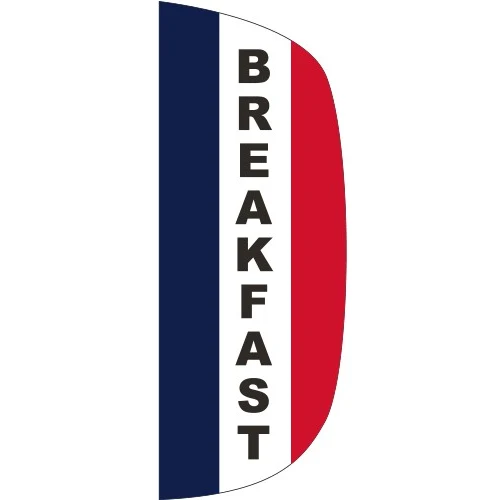 "BREAKFAST" 3' x 8' Message Flutter Flag 1