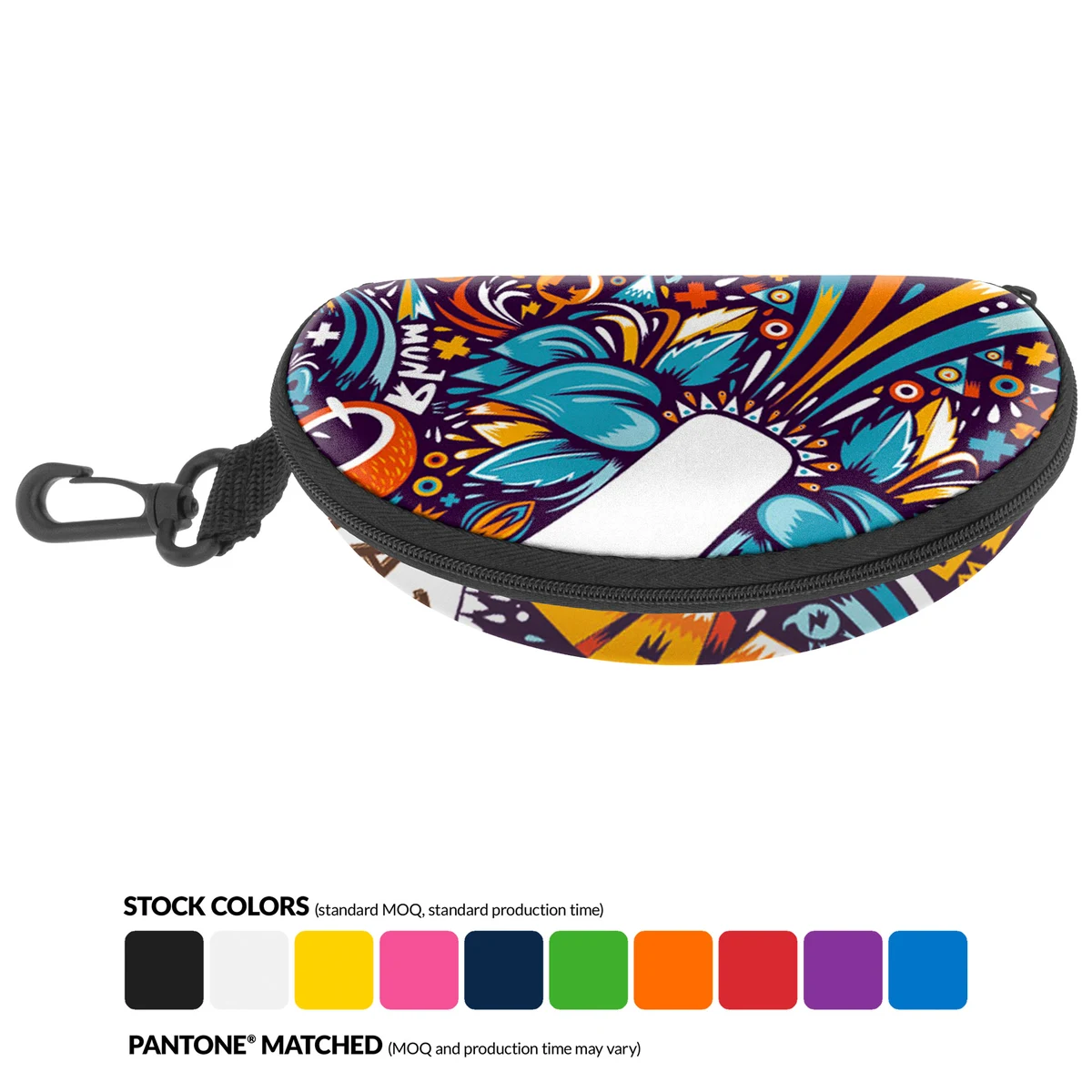 All-over Sunglasses Hard Case with Zipper and Hook 1