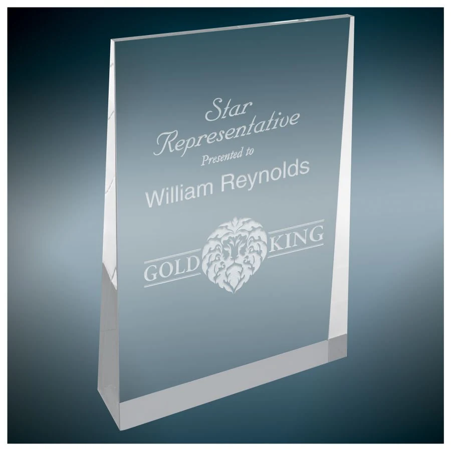4.5" X 7" Silver Acrylic Wedge Award 1