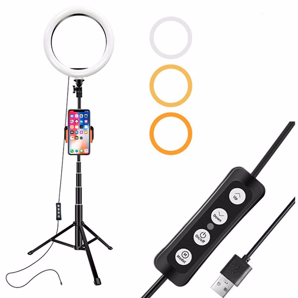 38cm height Desktop 26cm Ring Light for YouTube Video