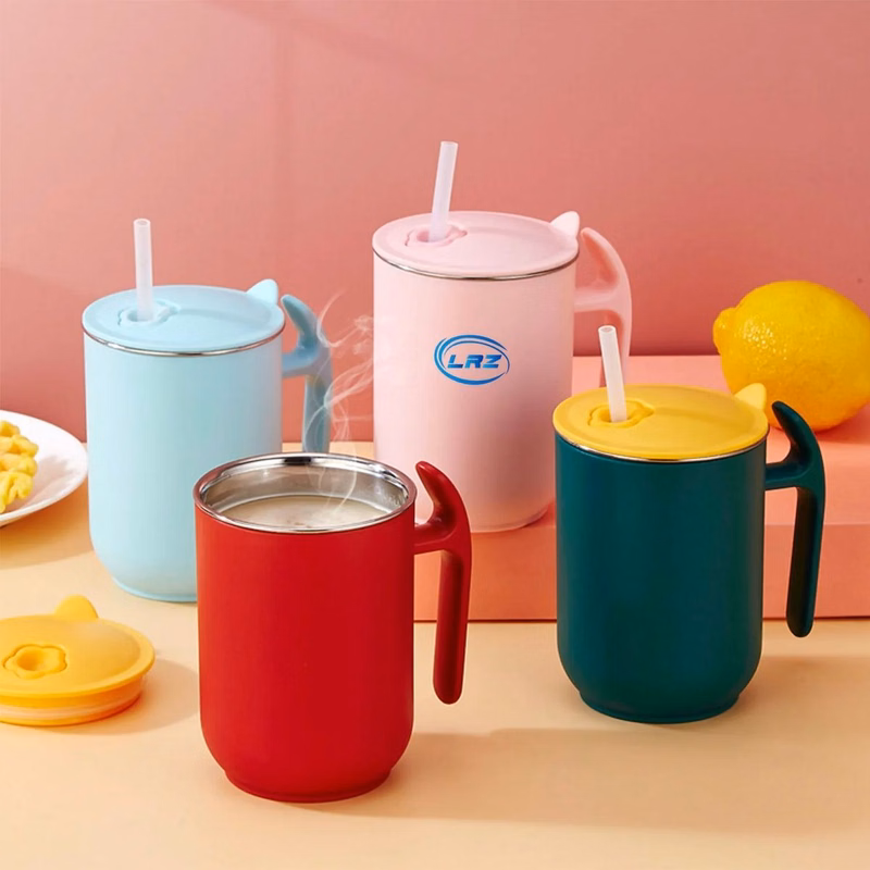 Tea Cup Wide Handle With Lids 12oz