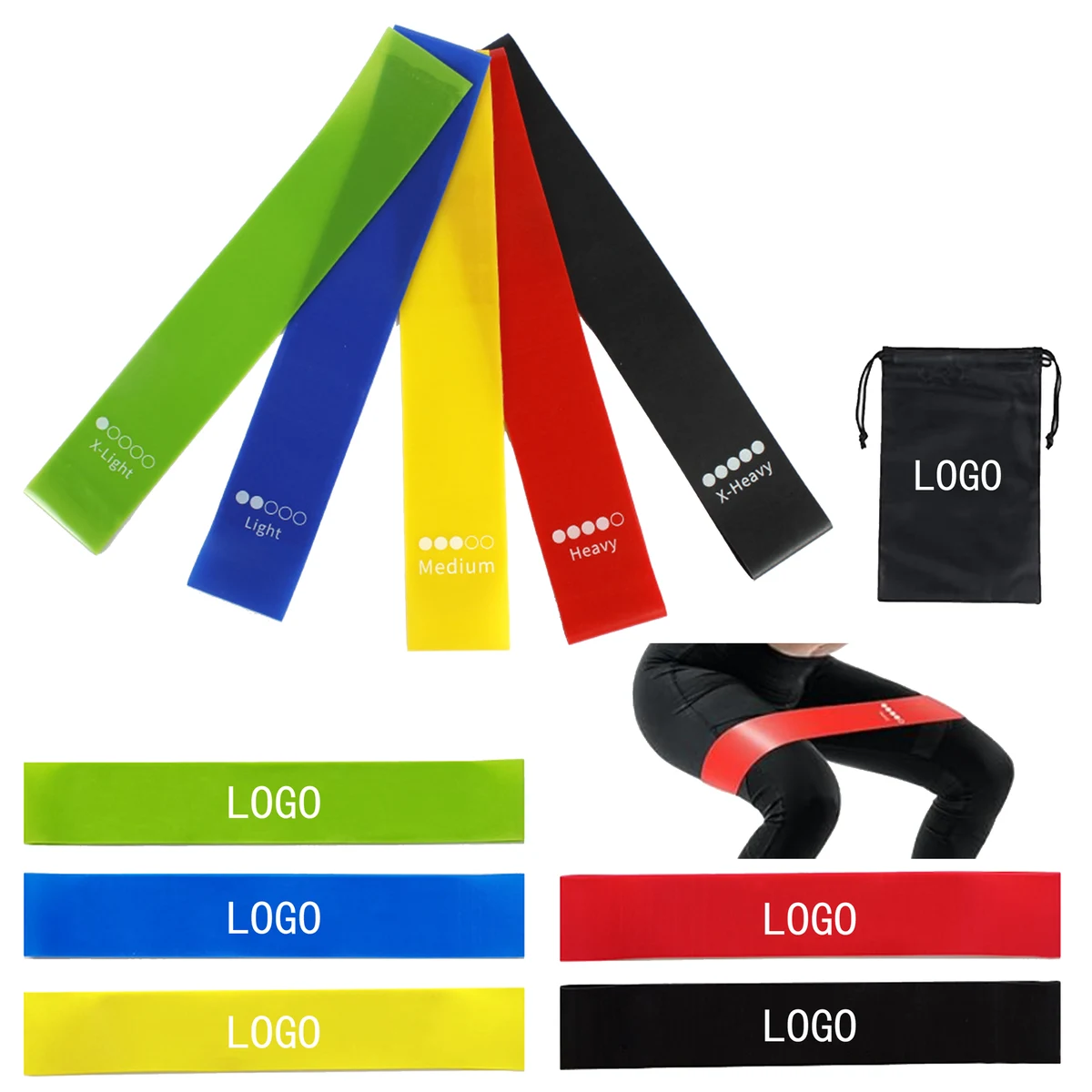 Five Color Yoga Storage Bag Fitness Resistance Band 1