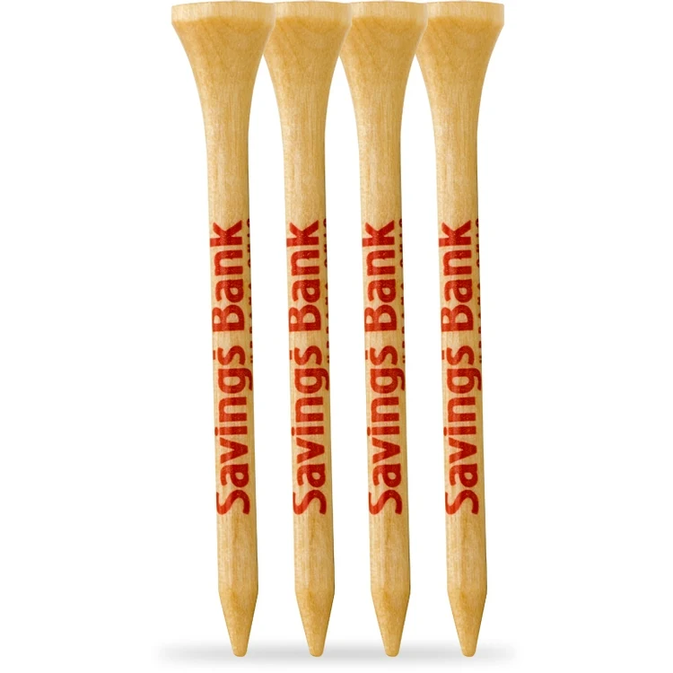 4 Pack of Wood Golf Tees (2 3/4") 1