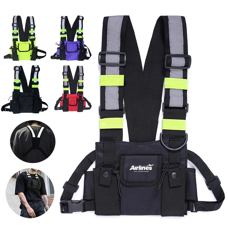 Reflective Adjustable Shoulder Strap Vest with Multi Pockets 1