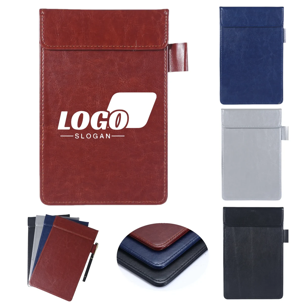 Pu Leather Hardboard Office Magnetic Clipboard Writing Pad 1