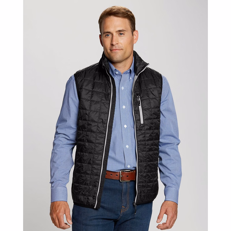 Cutter & Buck Rainier Recycled Insulated Puffer Mens Big & Tall Full Zip Vest Big & Tall