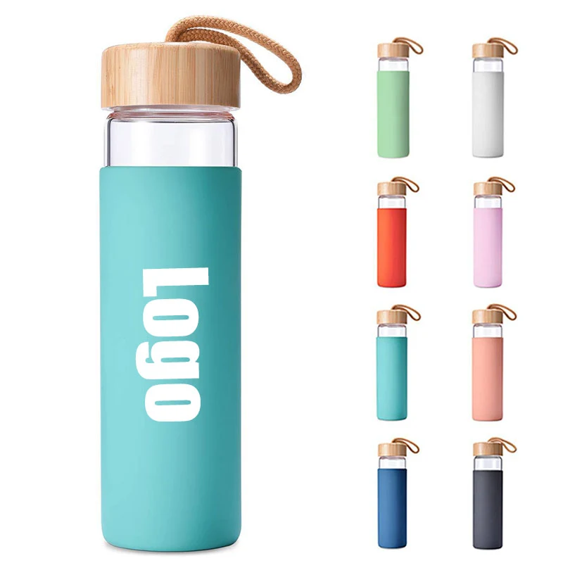 18 Oz. Glass Bottle With Bamboo Lid 1