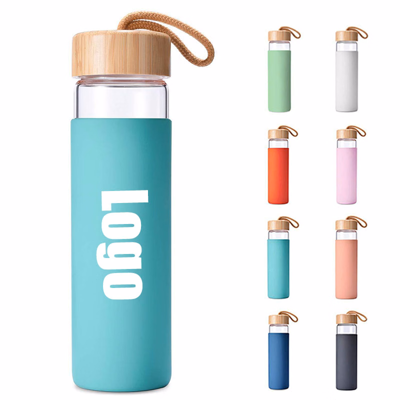 18 Oz. Glass Bottle With Bamboo Lid