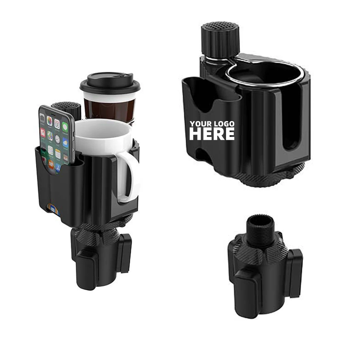 Car Cup Holder Expander With Phone Holder 1