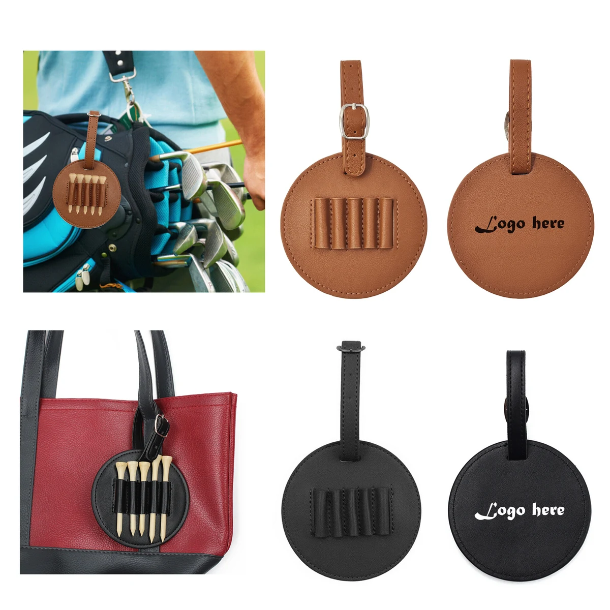 Custom Leather Golf Tee Holder MOQ 50 1
