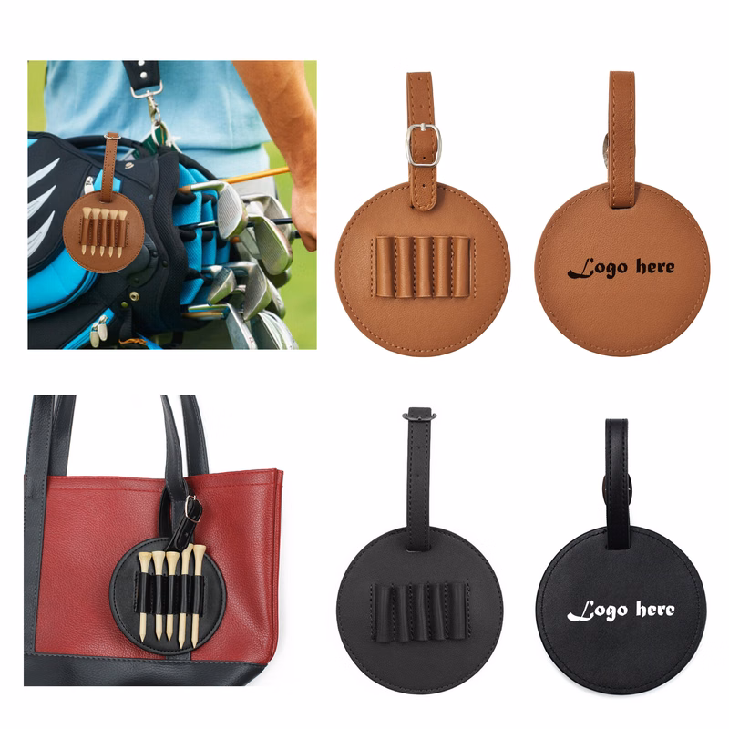 Custom Leather Golf Tee Holder MOQ 50