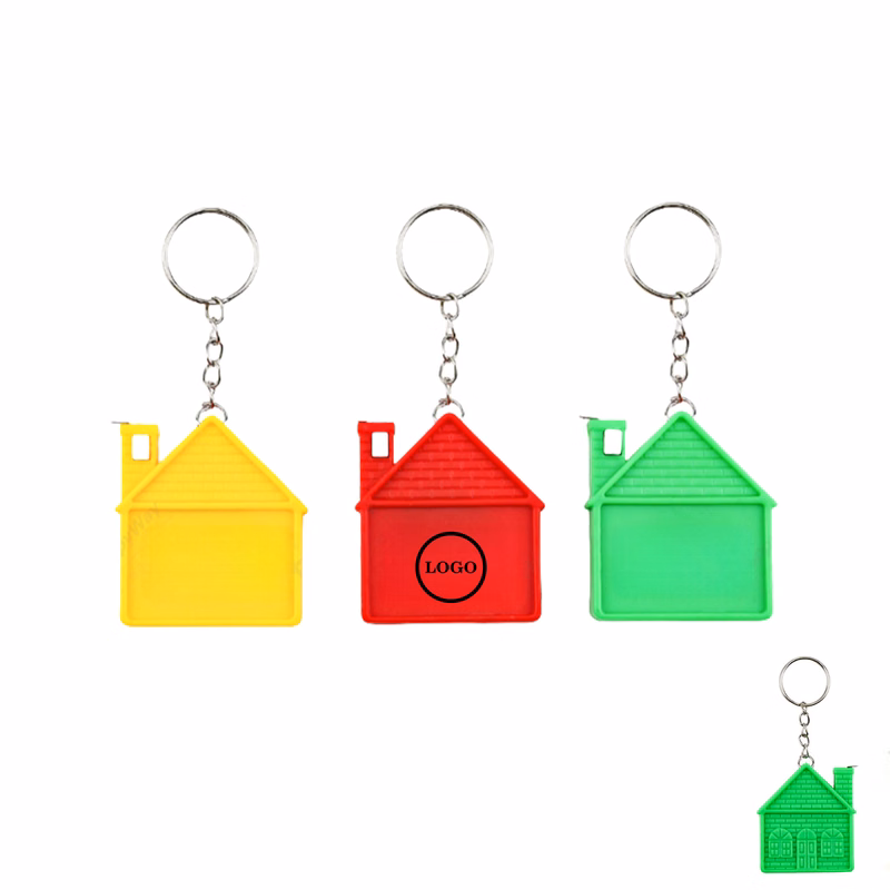 Compact House-Shaped Tape Measure Keychain