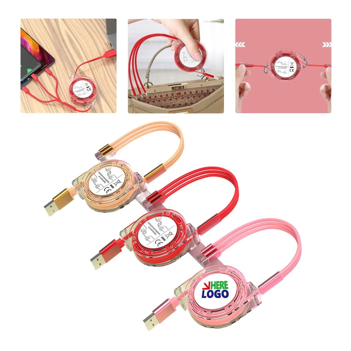 MOQ50 Custom Retractable Charging Cable with Fast Charging 1