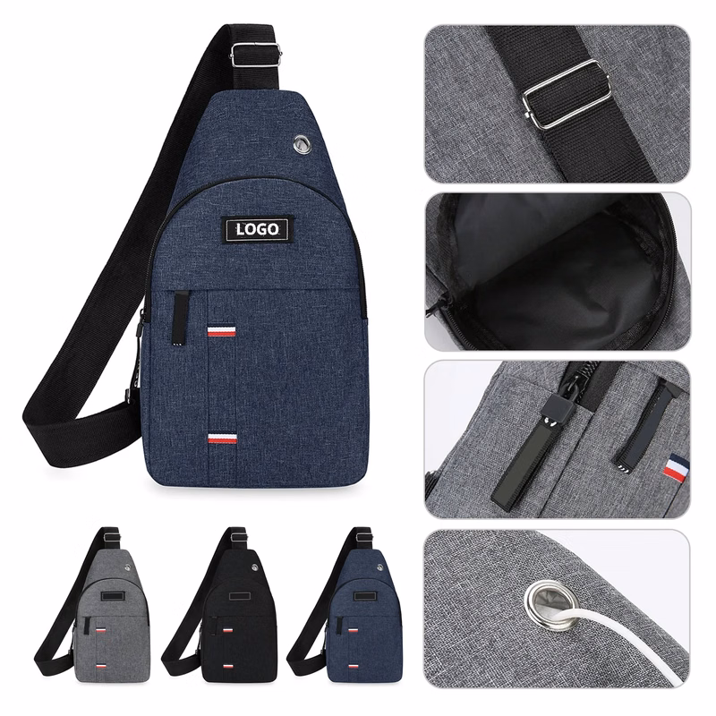USB Charging Canvas Chest Bag