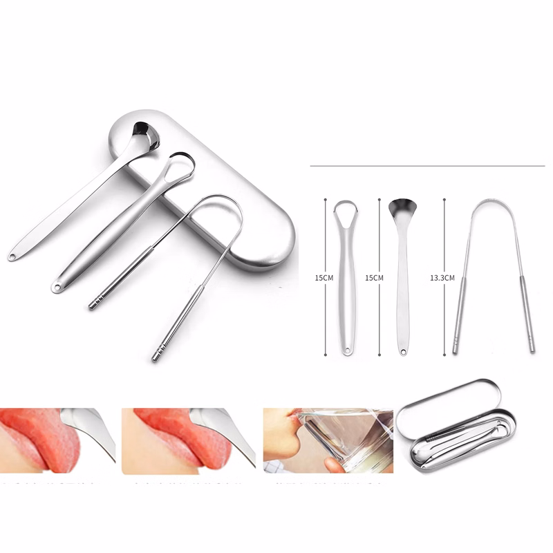 3Pcs Stainless Steel Tongue Scraper
