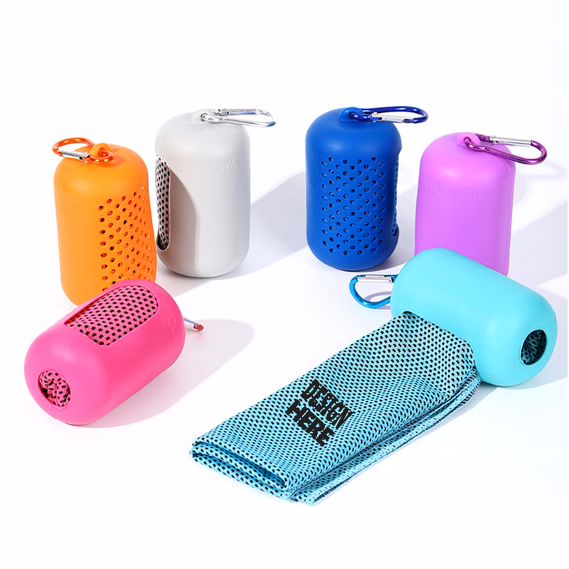 Customizable Portable Silicone Case Cooling Towel