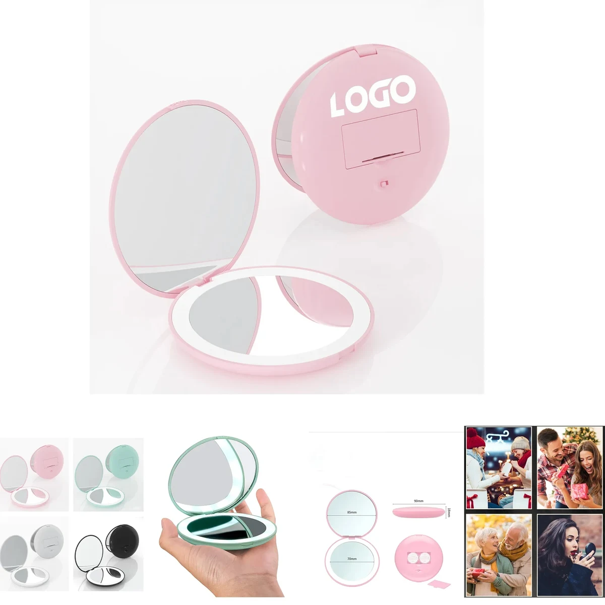 LED Lighted Travel Makeup Mirror 1