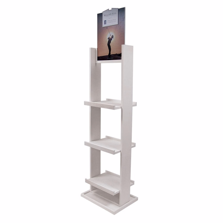 Floor 60"h Wine Bottle Display - (3) shelves w/ Header