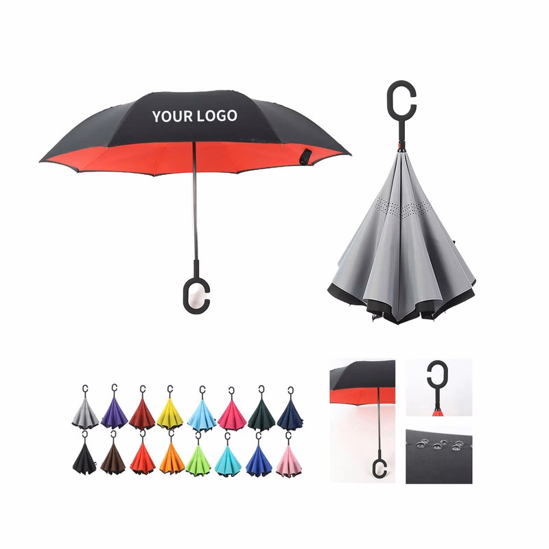 Durable Pongee Inversion Umbrella with Fiberglass Frame